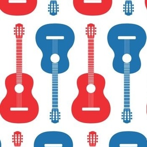 guitars red and blue