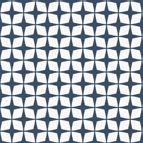 Minimalistic Geometric Checkers Blue on White - 3 in