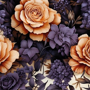 Purple  and Orange Fall Floral