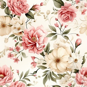 Pink and Ivory Spring Floral