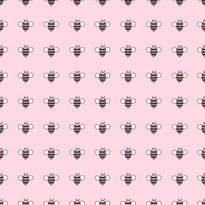  Bees-Pink and Black, Bumblebees, Honey Bee, Bee Fabric, Baby, Baby Shower, Nursery, Nursery Fabric