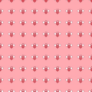 Bees-Pink and Red, Bumblebees, Honey Bee, Bee Fabric, Baby, Baby Shower, Nursery, Nursery Fabric