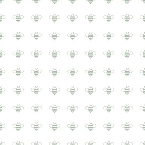 Bees-Sage Green on White, Bumblebees, Honey Bee, Bee Fabric, Baby, Baby Shower, Nursery, Nursery Fabric