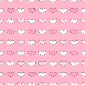 Hearts-pastel pink and white, Hearts Fabric, Valentines Fabric, Valentines Day, Valentine, Love. Nursery