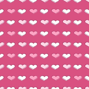 Hearts-raspberry pink, Hearts Fabric, Valentines Fabric, Valentines Day, Valentine, Love