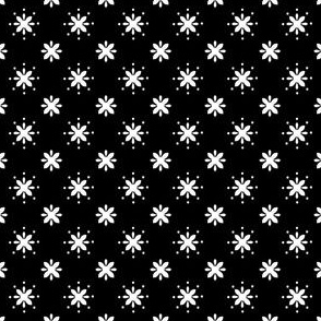 Snowflake Ditsy in Black and White