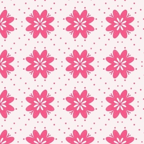Pink Floral Block Print