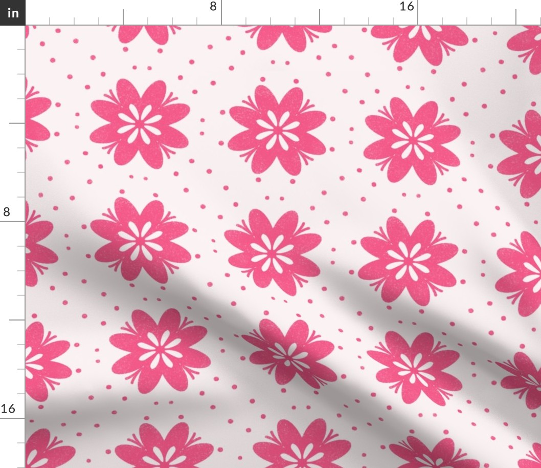 Pink Floral Block Print