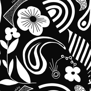 Scandi Inspired Black and White abstract