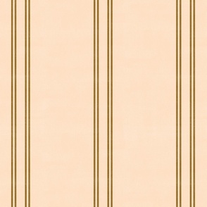 Textured Stripe - Double Vertical Stripe - Golden Yellow on Distressed Blush Peach