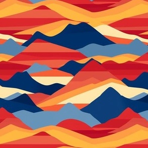 Red, Blue, Yellow Mountains