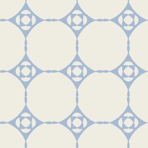 Diamond floral mid century modern grid dusty blue