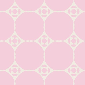 Diamond floral mid century modern grid rose pink