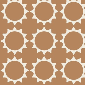 Simple sun geometric modern boho nude brown