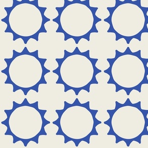 Simple sun geometric modern boho cobalt blue