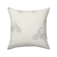 Line Art Motorcycles, Gray Outline, Benjamin Moore White Dove Background