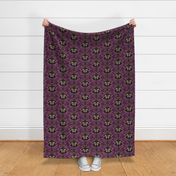 Dark color themed quirky damask of a magical jungle for home deco - small 