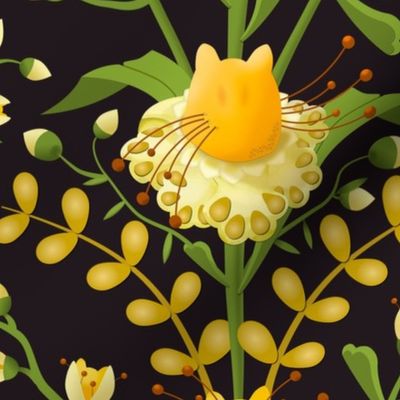 Blossoming Flowers in the Shape of a Cat's Head - Medium Scale
