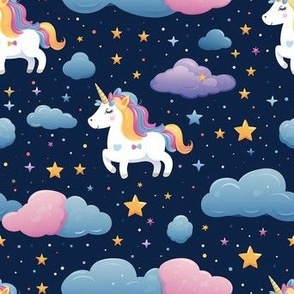 Unicorns, stars and clouds