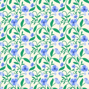 Flower Vines - Blue Green  SM