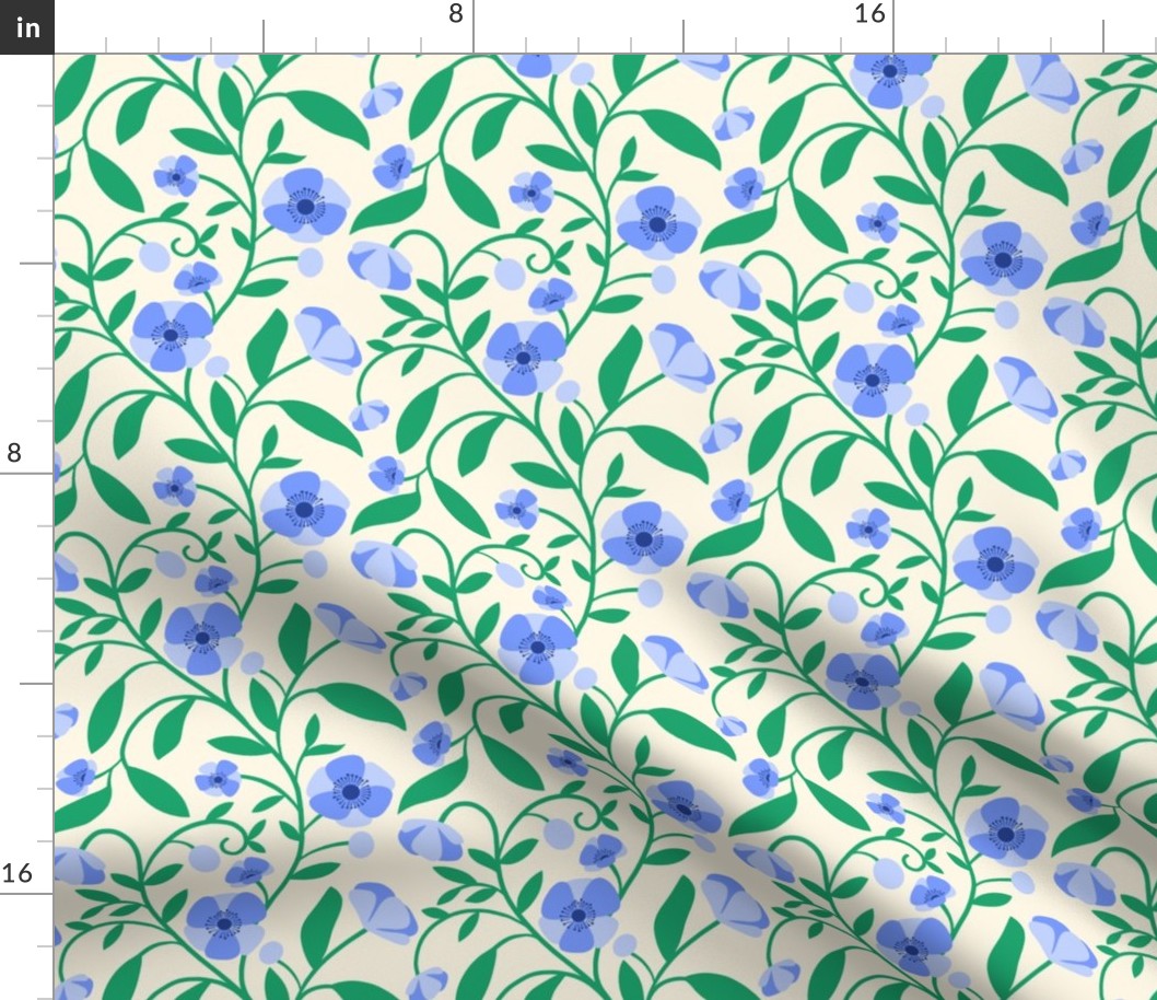 Flower Vines - Blue Green  SM