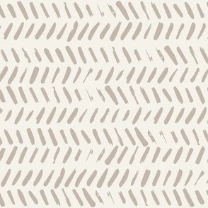 Herringbone Paint Marks | Small Scale | Warm Cream, Beige Tan | traditional brush strokes