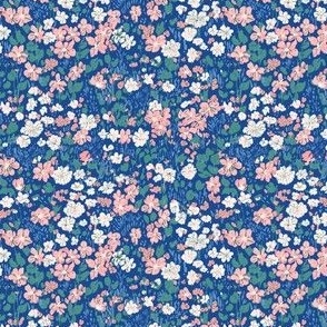 Brooke ditsy small flower Floral blue pink white SMALL