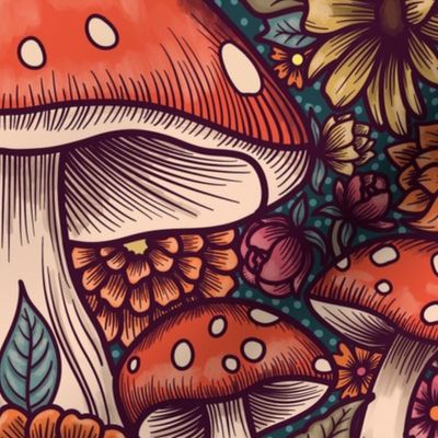 Bold Magic Mushroom Forest