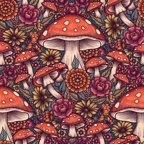 Bold Magic Mushroom Forest