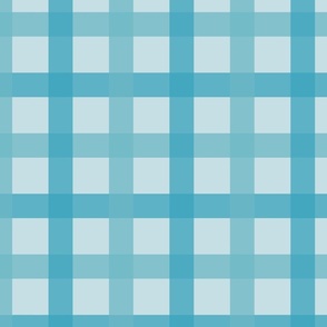 Plaid in turquoise and teal on a pale blue background (large)