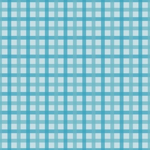 Plaid in turquoise and teal on a pale blue background (small)