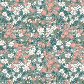 Brooke ditsy small flower Floral Light Sage Pink Peach SMALL