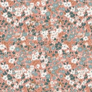 Brooke ditsy small flower Floral Peach Sage Ivory SMALL