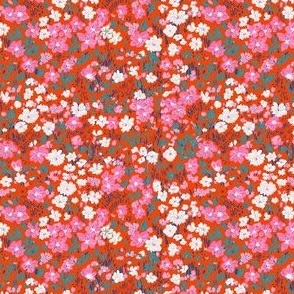 Brooke ditsy small flower Floral Red Fire Pink copy SMALL