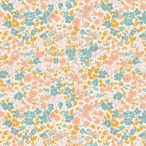 Brooke ditsy small flower Floral Peach ivory mint pink SMALL