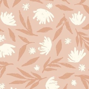 Dusty Pink Abstract Floral Ditsy Flowers