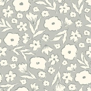 Floral Ditsy Flowers Sage Green