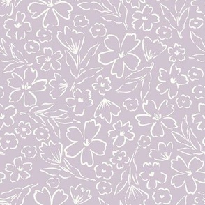 Floral Ditsy Flowers Lavender Purple