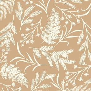 Greenery Branches-Tan Mustard Brown