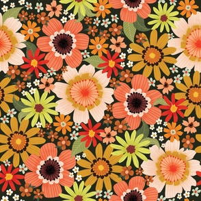 warm bright tapestry of flowers