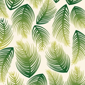 Palm Leaves - Green Ombre + Ivory - JUMBO