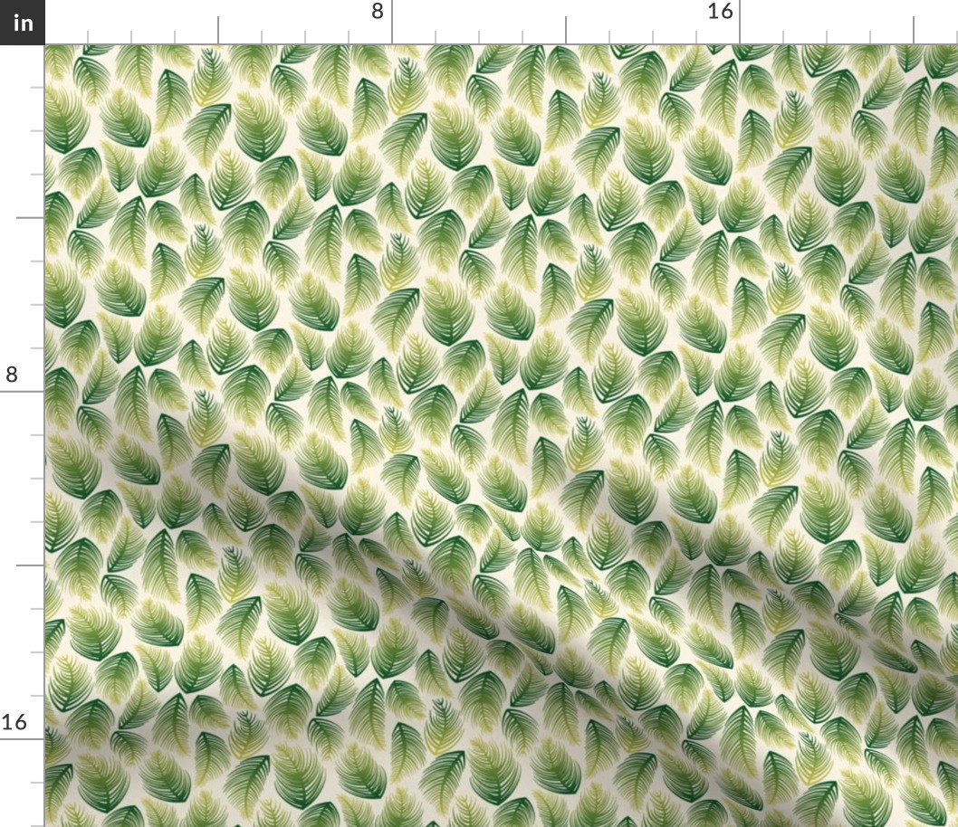 Palm Leaves - Green Ombre + Ivory - SMALL