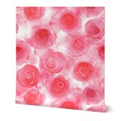 Roses, symbol of love. Alcohol ink