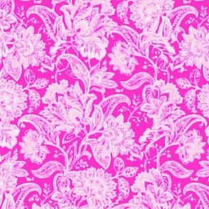 Floral Tapestry_MORRIS WATER_12x13_HOT PINK