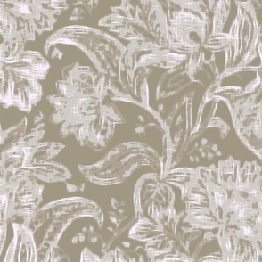 Floral Tapestry_MORRIS WATER_24x27_lt khaki