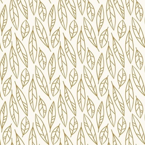 (M) Serene Leaves Falling Gold and Cream 