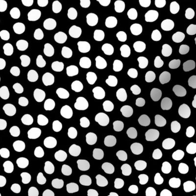 Black and white drawn polka dots