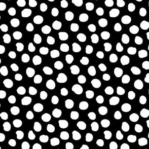 Black and white drawn polka dots