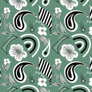 Scandi inspired abstract sage