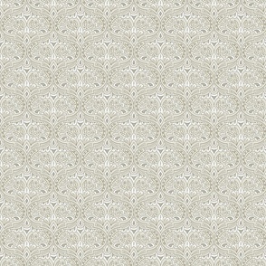(S) French Country Medallion Ogee Pretty Soft Tan, Beige, Greige, Tan and Cream Modern Damask
